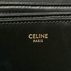 Pre Owned Celine Black Leather Classique Triomphe Shoulder Bag