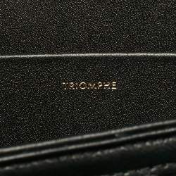 Pre Owned Celine Black Leather Classique Triomphe Shoulder Bag