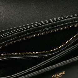 Pre Owned Celine Black Leather Classique Triomphe Shoulder Bag