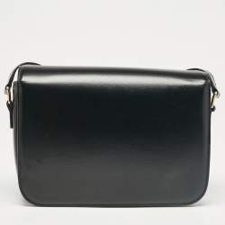 Pre Owned Celine Black Leather Classique Triomphe Shoulder Bag
