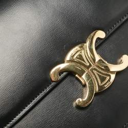 Pre Owned Celine Black Leather Classique Triomphe Shoulder Bag