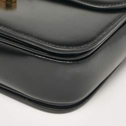 Pre Owned Celine Black Leather Classique Triomphe Shoulder Bag