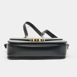 Pre Owned Celine Black Leather Classique Triomphe Shoulder Bag