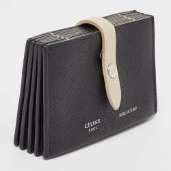 Pre Owned Celine Black/Beige Leather Accordion Card Holder