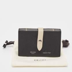 Pre Owned Celine Black/Beige Leather Accordion Card Holder