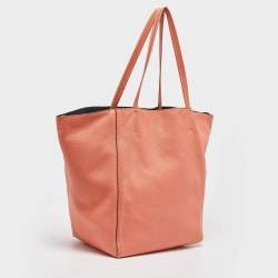 Celine Orange Leather Medium Cabas Phantom Tote