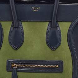 Celine Tricolor Nubuck Leather Mini Luggage Tote