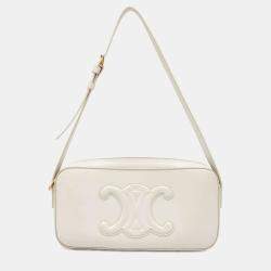 Celine Ivory Leather Triomphe Shoulder Bag