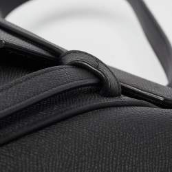 Pre Owned Celine Black Leather Medium Belt Top Handle Bag