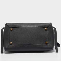Pre Owned Celine Black Leather Medium Belt Top Handle Bag