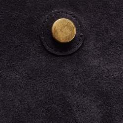 Pre Owned Celine Black Leather Medium Belt Top Handle Bag