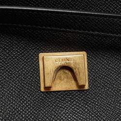 Pre Owned Celine Black Leather Medium Belt Top Handle Bag