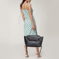 Pre Owned Celine Black Leather Medium Belt Top Handle Bag