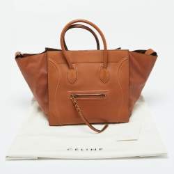 Pre Owned Celine Brown Leather Medium Luggage Phantom Tote