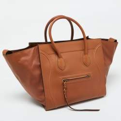 Pre Owned Celine Brown Leather Medium Luggage Phantom Tote