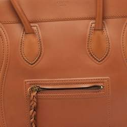 Pre Owned Celine Brown Leather Medium Luggage Phantom Tote
