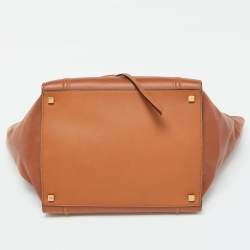 Pre Owned Celine Brown Leather Medium Luggage Phantom Tote