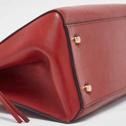 Pre Owned Celine Red Leather Medium Edge Top Handle Bag