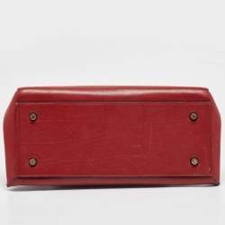 Pre Owned Celine Red Leather Medium Edge Top Handle Bag