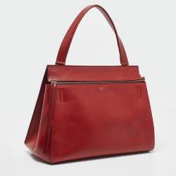 Pre Owned Celine Red Leather Medium Edge Top Handle Bag