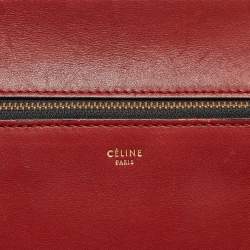 Pre Owned Celine Red Leather Medium Edge Top Handle Bag