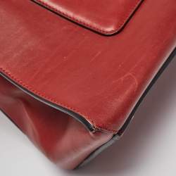 Pre Owned Celine Red Leather Medium Edge Top Handle Bag