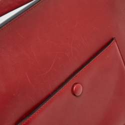 Pre Owned Celine Red Leather Medium Edge Top Handle Bag