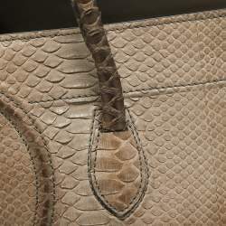 Celine Beige Python Medium Luggage Phantom Tote