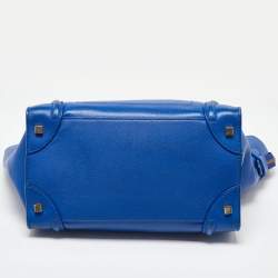 Celine Blue Leather Mini Luggage Tote