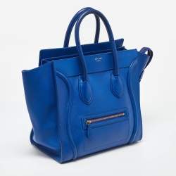 Celine Blue Leather Mini Luggage Tote