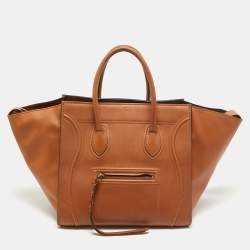 Pre Owned Celine Brown Leather Medium Phantom Luggage Tote