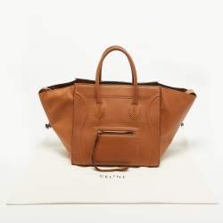 Pre Owned Celine Brown Leather Medium Phantom Luggage Tote
