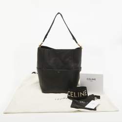 Pre Owned Celine Black Leather Sangle Bucket Bag