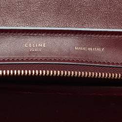مملوكة مسبقًا Celine Burgundy/Light Blue Leather Small Trapeze Top Handle Bag
