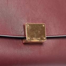 مملوكة مسبقًا Celine Burgundy/Light Blue Leather Small Trapeze Top Handle Bag