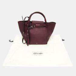 Pre Owned Celine Wine Big Small Leather Handbag