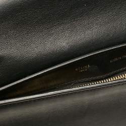 Pre Owned Celine Black/Beige Python and Leather Medium Trapeze Top Handle Bag