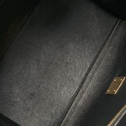 Pre Owned Celine Black/Beige Python and Leather Medium Trapeze Top Handle Bag