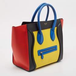 Pre Owned Celine Multicolor Leather Mini Luggage Tote