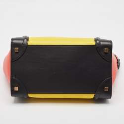 Pre Owned Celine Multicolor Leather Mini Luggage Tote