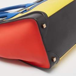 Pre Owned Celine Multicolor Leather Mini Luggage Tote