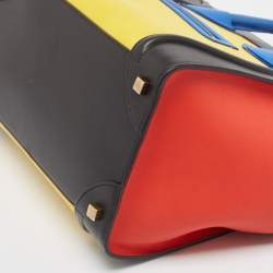 Pre Owned Celine Multicolor Leather Mini Luggage Tote