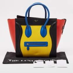 Pre Owned Celine Multicolor Leather Mini Luggage Tote