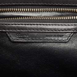 Pre Owned Celine Black/White Leather Mini Luggage Tote