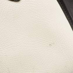 Pre Owned Celine Black/White Leather Mini Luggage Tote
