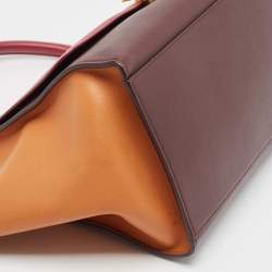 Pre Owned Celine Tricolor Leather Medium Trapeze Top Handle Bag