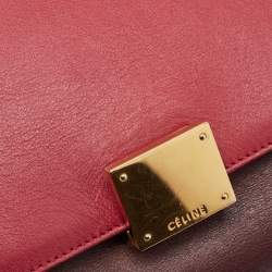 Pre Owned Celine Tricolor Leather Medium Trapeze Top Handle Bag