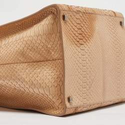 Pre Owned Celine Tan Python Medium Luggage Phantom Tote