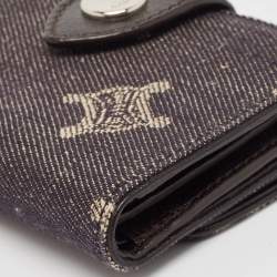Celine Black Denim Macadam Print French Wallet