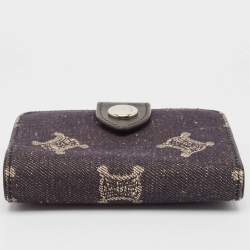 Celine Black Denim Macadam Print French Wallet